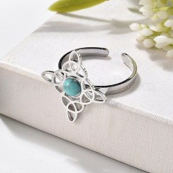 Synthetische Türkis Fingerringe&nbsp;RJEW-I110-02P-01