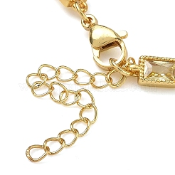 Rechteckige Gliederarmbänder aus Messing mit Zirkonia-Pavé für Damen&nbsp;BJEW-P385-05G-07