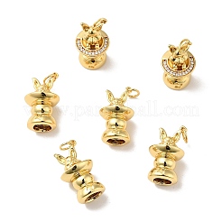 Placage de crémaillère en laiton micro pavé pendentifs en zircone cubique claire&nbsp;KK-H431-03G