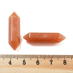 Cuentas puntiagudas de doble terminal de aventurina roja natural&nbsp;G-A231-01E