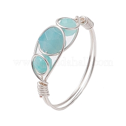 Runder natürlicher Rosenquarz & Amethyst & Fluorit & Karneol & Amazonit & roter Achat Fingerring&nbsp;RJEW-JR00757