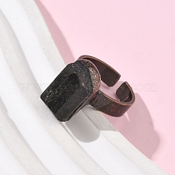 Natürliche schwarze Turmalinringe&nbsp;RJEW-B122-03R