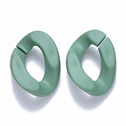 Непрозрачные акриловые кольца, разъемы для быстрой связи, для изготовления бордюрных цепей, твист, зелено-синие, 30x21x6 мм, внутренний диаметр: 16x8 мм