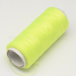 402 Polyester-Nähgarn Schnüre für Tuch oder DIY Fertigkeit, grün gelb, 0.1 mm, ca. 120 m / Rolle, 10 Rollen / Beutel