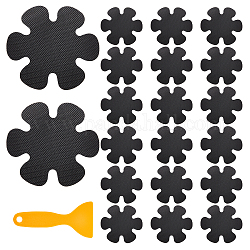 Rutschfeste Aufkleber aus Gummi und Kunststoff, mit Schaber, Blütenform, Schwarz, 100x1 mm