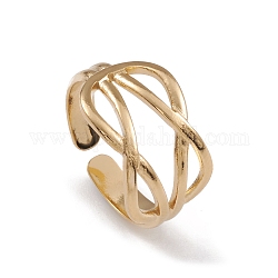 Revestimiento iónico (ip) 304 anillos de acero inoxidable, anillo de banda ancha con elemento infinito hueco para mujer, real 14k chapado en oro, 3.7~11.5mm, diámetro interior: 16.5 mm