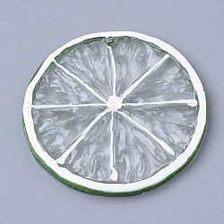 Harzanhänger, Zitrone, Transparent, 46.5~48.5x3.5~5 mm, Bohrung: 1.5 mm