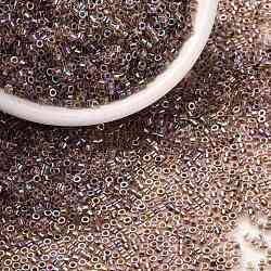 Perles de rocaille cylindriques, taille uniforme, couleurs transparentes arc, chameau, 2x1.3~1.5mm, Trou: 0.8~1mm, environ 80000 pcs / sachet , 450 g / sac