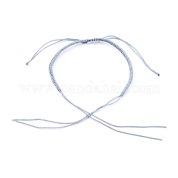 Braided Nylon Thread Bracelet Making, Steel Blue, 1-3/8 inch(3.55~5.05cm)