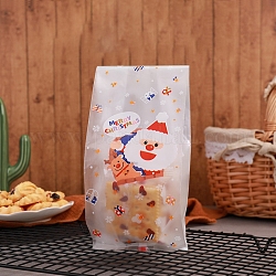 Пластиковый пакет, сумка для лечения, Новогодняя тема, аксессуары для выпечки, для мини торта, кекс, упаковка печенья, исключая наклейки, Санта-Клаус фон, 85x60x220 мм, 50 шт / пакет