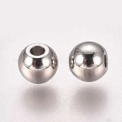 201 Edelstahl-Abstandhalter-Perlen, Flachrund, Edelstahl Farbe, 4x3.5 mm, Bohrung: 1.2 mm