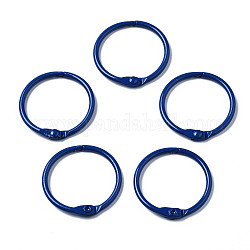 Porte-clés fendus en fer peint à la bombe, anneau, bleu, 30x4mm