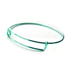 Fabbricazione regolabile del braccialetto del ferro, braccialetto di coppia, turchese, 1.5mm, diametro interno: 2-3/8 pollice (6.1 cm)