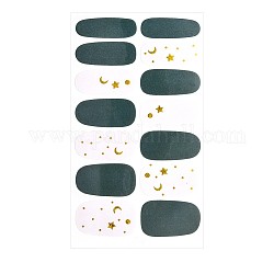 Full Wrap Gradient Nail Polish Stickers, Self-adhesive, for Fingernails Toenails Nail Tips Decoration, Colorful, 10x5.5cm