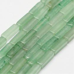 Verde naturale perline avventurina fili, rettangolo, 13x4mm, Foro: 0.8 mm, circa 30pcs/filo