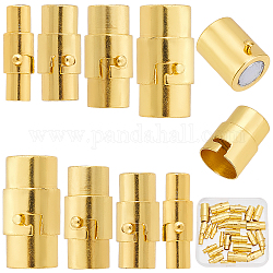 Sunnyclue 32 set di 4 fermagli magnetici per tubo di bloccaggio in ottone, colonna, oro, 15~18x4~10mm, Foro: 3~8 mm, 8sets / style