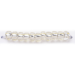 6/0 mgb perles de verre matsuno, Perles de rocaille japonais, perles de rocaille doublées d'argent transparentes, perles de rocaille verre trou rond, clair, 3.5~4x2.5~3mm, Trou: 1.4mm, environ 7000 pcs / sachet , 450 g / sac