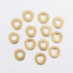 Intercalaire perles en 304 acier inoxydable, donut, or, 8.5x1mm, Trou: 3.5mm