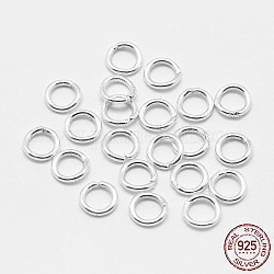 925 anello tondo in argento sterling, anelli di salto saldati, anelli di salto chiusi, argento, 21 gauge, 4x0.7mm, diametro interno: 2.5mm, circa 220pcs/10g