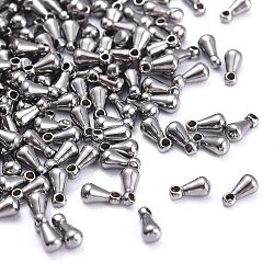 304 Stainless Steel Chain Findings teardrop, Shaped Charms, Chain Extender Drop, Stainless Steel Color, 6x3mm, Hole: 0.5mm
