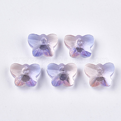 Breloques en verre arc-en-ciel k9, facette, papillon, lilas, 12x15.5x7.5mm, Trou: 1mm