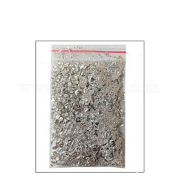 Folie Chip Flocke, für Kunstharzhandwerk, Nail-Art, Malerei, Vergoldungsdekorationszubehör, Silber, Tasche: 100x50 mm