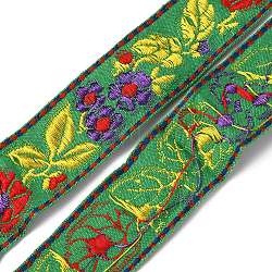 FINGERINSPIRE 5.47 Yards/5M Green Jacquard Ribbon Trim 30mm Wide Ethnic Embroidery Jacquard Ribbon Floral Pattern Embroidery Lace Ribbon Sewing Trim Ribbon for DIY Craft Wrapping Costume Accessories
