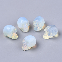 Perles d'opalite d'halloween, pas de trous / non percés, crane, 18~20x16.5~18x24~25mm