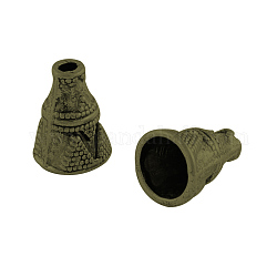 Apetalous Alloy Bead Cone, Tibetan Style,  Cadmium Free & Nickel Free & Lead Free, Antique Bronze, 11x9mm, Hole: 2~7mm, about 1030pcs/1000g