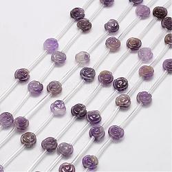 Perles d'améthyste naturelle, rose, 12x10~11mm, Trou: 1mm