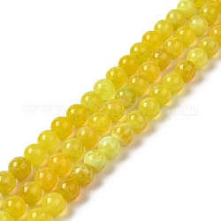 Naturelles feu crépitent agate perles brins, ronde, 6~6.5mm, Trou: 1mm, Environ 64 pcs/chapelet, 15.55 pouce (39.5 cm)