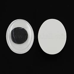 Cabochons à yeux écarquillés wiggle noir et blanc pour DIY de scrapbooking artisanat jouet d'accessoires, ovale, noir, 17x12.5x3.5mm
