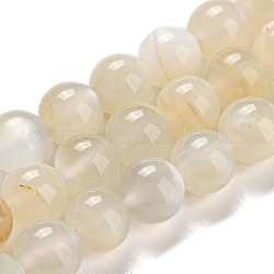 Natürlichen weißen Mondstein Perlen Stränge, Runde, 8~8.5 mm, Bohrung: 1 mm, ca. 47 Stk. / Strang, 15.35 Zoll (39 cm).