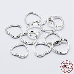 925 montatura in argento sterling, cuore, argento, 14x16x2mm, Foro: 0.8 mm, interna: 11x13 mm