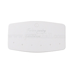 Papier Ohrring Display-Karten, Hält bis zu 3 Paar Ohrstecker, Rechteck, weiß, 5.05x9x0.04 cm, Loch: 5.8 mm und 1.6 mm