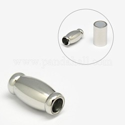 304 Magnetverschluss aus Edelstahl mit Klebeenden, Fass, 16x8 mm, Bohrung: 4 mm