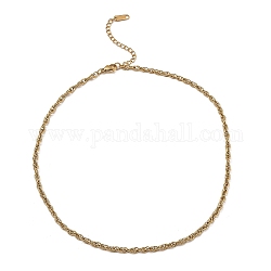 304 Stainless Steel Mesh Chain Necklace, Real 18K Gold Plated, 16-1/8~16-1/4 inch(41~41.3cm)