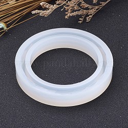 Moules de bricolage en silicone, moules de résine, pour la résine UV, fabrication de bijoux en résine époxy, blanc, 68x11mm, diamètre intérieur: 56 mm