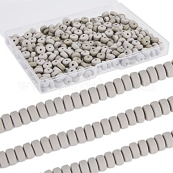 SUNNYCLUE 3 Strands Handmade Polymer Clay Beads Strands, for DIY Jewelry Crafts Supplies, Flat Round, Dark Gray, 6~7x3mm, Hole: 1.5mm, about 113~116pcs/strand, 15.55 inch~16.14 inch(39.5~41cm)