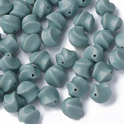 Perles acryliques opaques, torsion, Aqua, 14.5x14x14mm, Trou: 1.6mm, environ 390 pcs/500 g