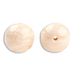 Perles en résine, pierre d'imitation, ronde, peachpuff, 19mm, Trou: 2~2.4mm