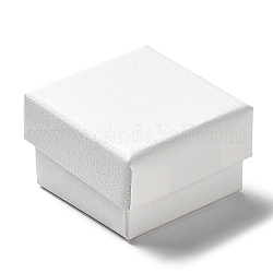 厚紙のジュエリーセットボックス  内部のスポンジ  正方形  ホワイト  5.1x5x3.1cm