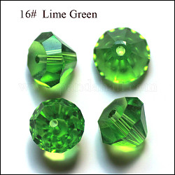 Imitation österreichischen Kristallperlen, Klasse aaa, facettiert, Raute , lime green, 9.5~10x7~8 mm, Bohrung: 0.9~1 mm