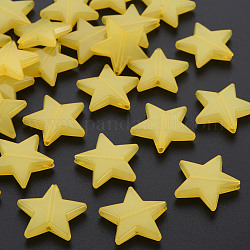 Perles en acrylique de gelée d'imitation, étoiles du nord, jaune, 20.5x22x5mm, Trou: 1.8mm, environ 500 pcs/500 g