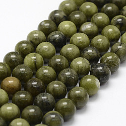Naturels chinois perles de jade brins, taiwan jade, ronde, 10mm, Trou: 1.3mm, Environ 39 pcs/chapelet, 15.2 pouce