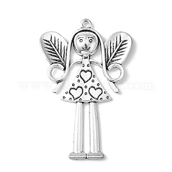 Tibetan Style Alloy Large Fairy Pendants, Antique Silver, Lead Free & Cadmium Free, 80x53x6mm, Hole: 3.5mm