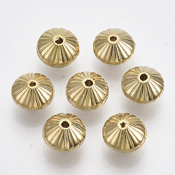 CCB Plastic Beads, Corrugated Beads, Bicone, Golden, 9.5x6.5mm, Hole: 1.2mm, about 1800pcs/500g