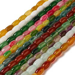 Naturali tinti perle di giada fili, ovale, colore misto, 11.5~12x7.5~8mm, Foro: 0.8 mm, circa 29~32pcs/filo, 12.99''~15.16'' (33~38.5 cm)