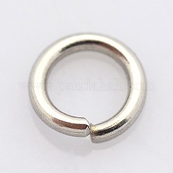 304 Edelstahl offenen Ringe springen, Edelstahl Farbe, 8x1 mm, 18 Gauge, Innendurchmesser: 6 mm