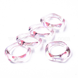 Anelli per le dita in resina trasparente, ab colore placcato, rosa nebbiosa, misura degli stati uniti 6 3/4 (17.1mm)